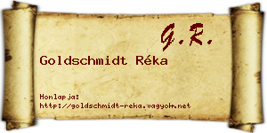 Goldschmidt Réka névjegykártya